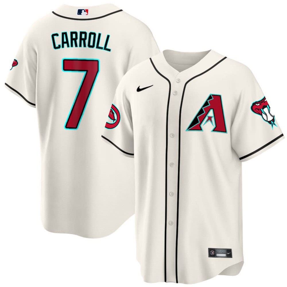 Men Arizona Diamondback #7 Carroll Cream 2024 Nike Cool Base MLB Jersey->indianapolis colts->NFL Jersey